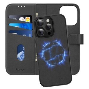 iPhone 16 Leather Flip Wallet Case MagSafe Card Holder RFID Blocking NEW